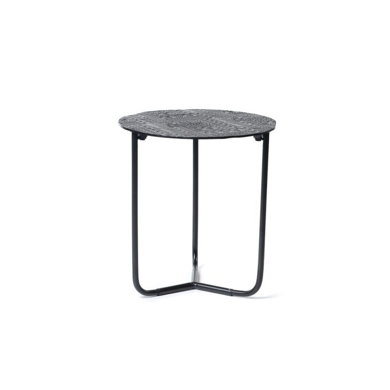 ROUND SIDE TABLE METAL INCA PATTERN 50 - CAFE, SIDE TABLES ROUND SIDE TABLE METAL INCA PATTERN 50 - CAFE, SIDE TABLES